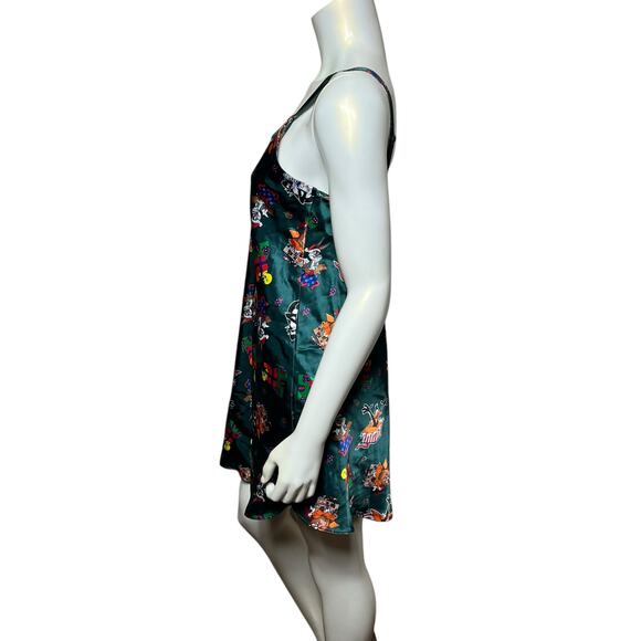 Looney Tunes Green Satin Slip Dress, Vintage 1997, Polyester, L - Picture 14 of 14